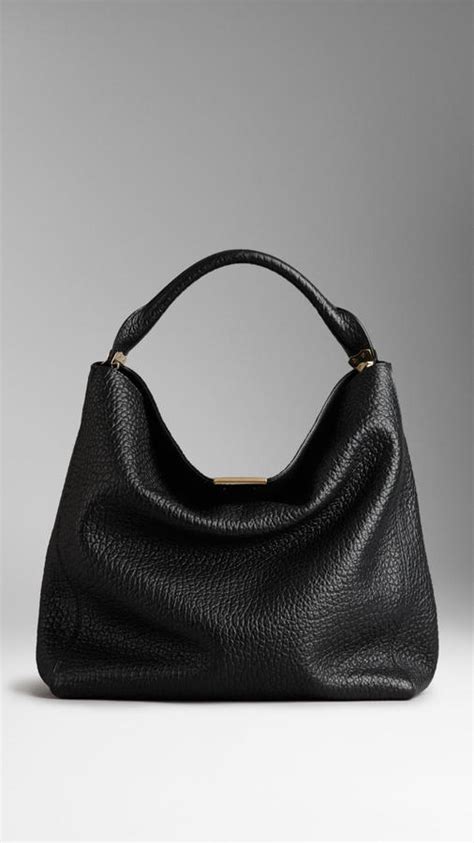 burberry medium signature grain leather hobo bag|Burberry hobo bag sale.